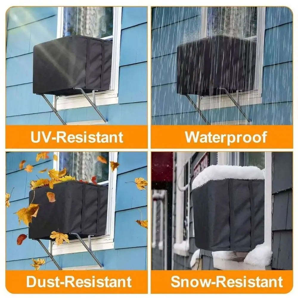Waterproof Oxford Cloth Air Conditioner Cover 600D Dustproof Outdoor AC Cover Sun Proof Weather Resistant Wall Mounted AC Cover