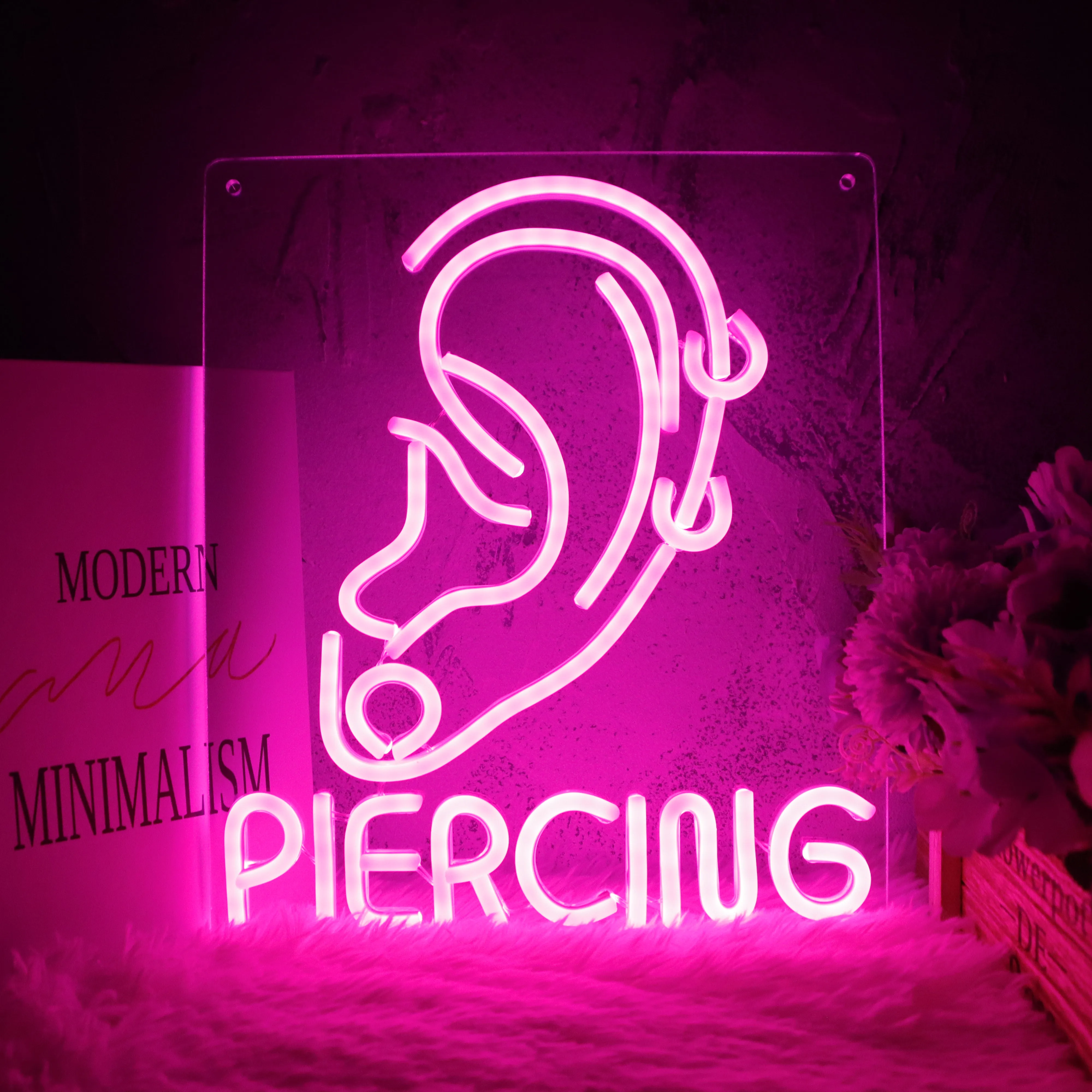 Imagem -02 - Custom Neon Sign Piercing Sign Beauty Shop Led Neon Light para Shop Wall Decoration Pendurado Light