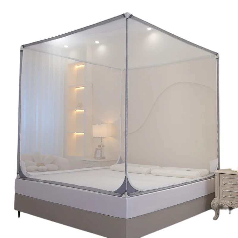 Mosquito Net 1.5m Bed Simple Self-Connecting Bracket Home Use Children Anti-Fall Class A Three-Door Pattern Net