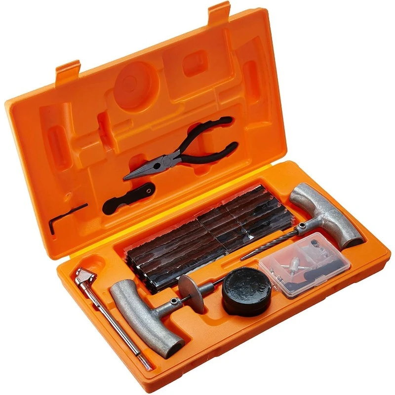 Universal Heavy Duty Tire Repair Kit For Car, Truck, RV, Jeep, ATV, Motorcycle, Tractor, Trailer. Flat Tire Puncture Repair Kit