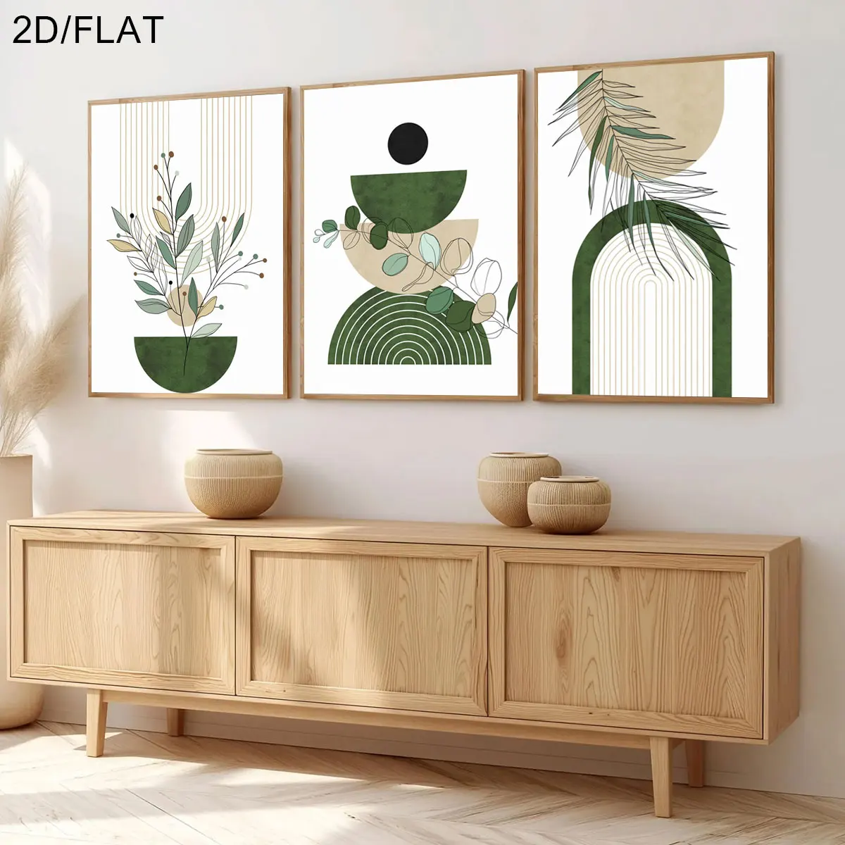 3pcs/Set Abstract Bohemian Botanical Canvas Posters - Unframed Modern Minimalist Posters for Living Room and Bedroom Decorations
