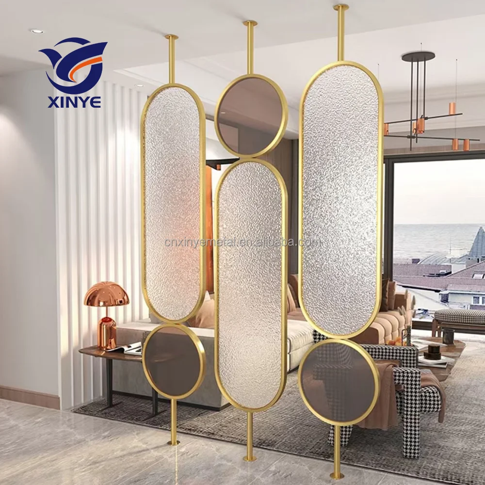 Custom Oval Metal Separator Partition Panel Stainless Steel Trennwand Screen & Room Divider for Office Lobby Dining Room Hall