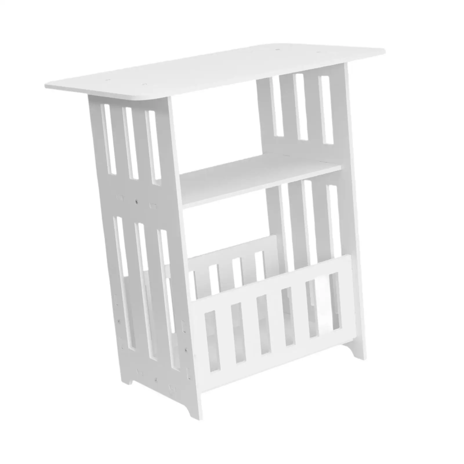 Side Table 2 Tier Storage Shelf Home Decor Saving Wooden Storage Table Small Bedside Table for Sofa Office Bedroom