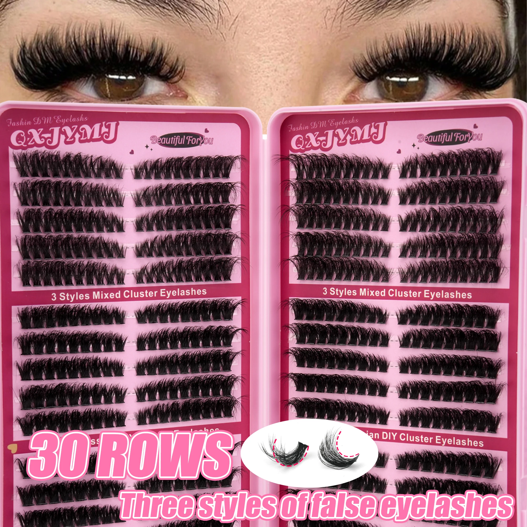 Eyelash Extensions - 30 рядов смешанных пучков ресниц, 3