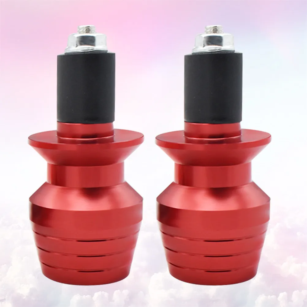 2Pcs Motorcycle Aluminum Handlebar Grip Ends Weights Compact Design Anti Vibration Silder Plug Vehicle Balancing Terminal Round