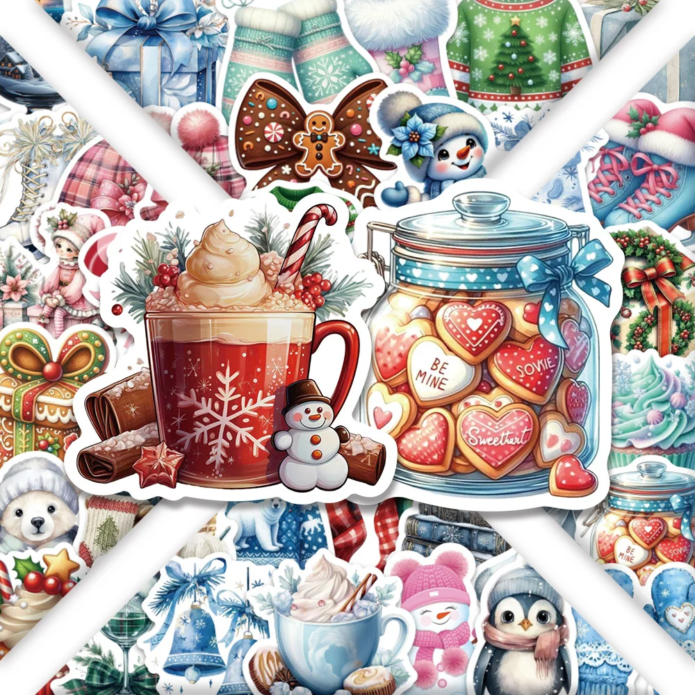 

54PCS Winter Small Items Graffiti Stickers Cute Cartoon Decal Notebook Phone Guitar Cup Skateboard Waterproof Sticker Kid Toys