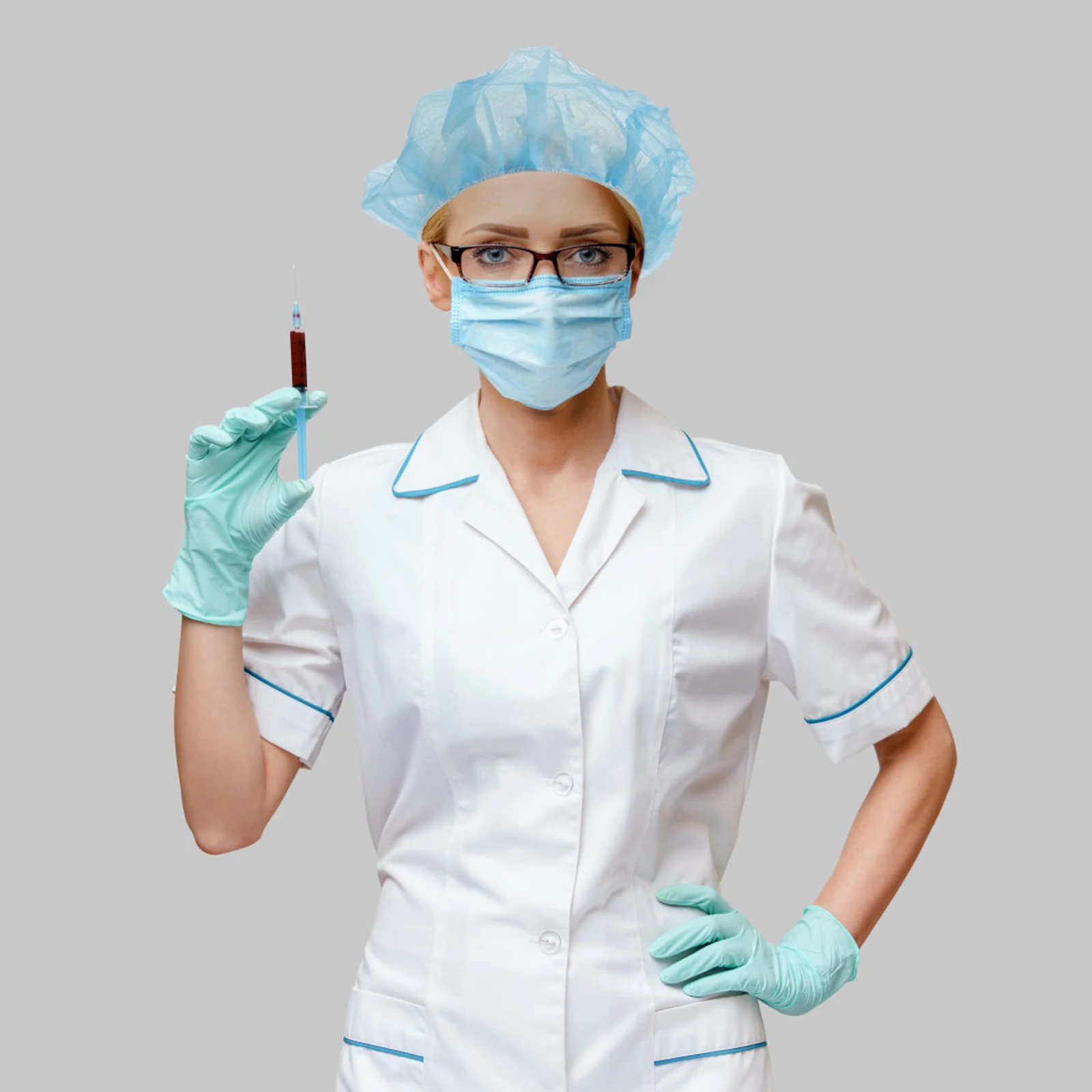 

100pcs Disposable Bouffant Caps Hair Head Cover For Hospital Labs Food Service Non Woven Elastic Work Hat Chef Workshop Kitchen
