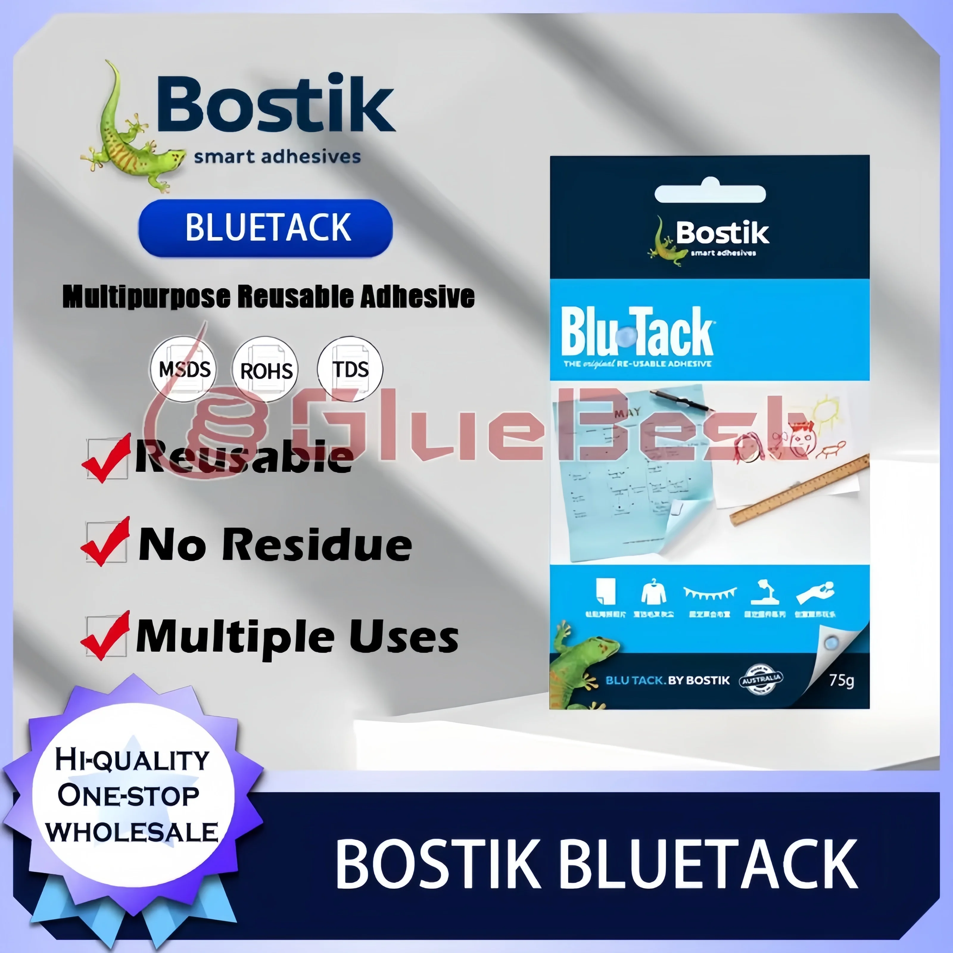 Bostik BlueTack Multi-Purpose Adhesive Reusable Solution for Photo Walls DIY Cleaning and Model Fixation Original Product