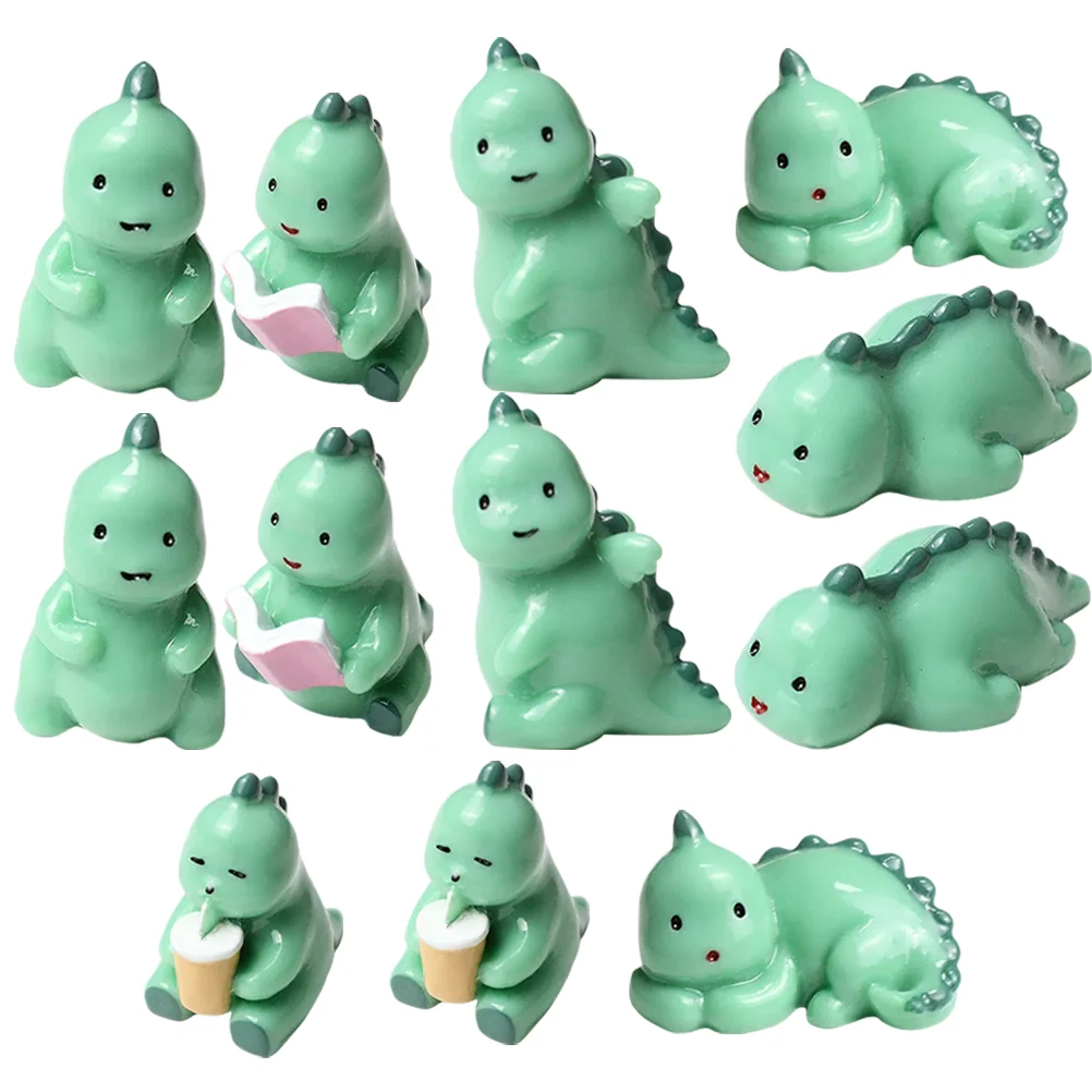 

Ibasenice Mini Dinosaur Figure Toy Miniature Animals Figurines Fairy Gardens Statues Sculpture Diy Bonsai Pot Scene Micro