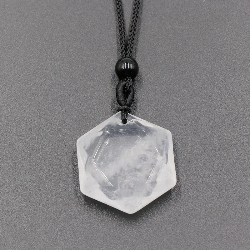 Hexagramm-Stern-Anhänger aus Naturstein, verstellbares Seil, Achat-Kristall-Charms, Pullover-Kette, Halskette für Damen und Herren, Schmuckgeschenk – Detail 6