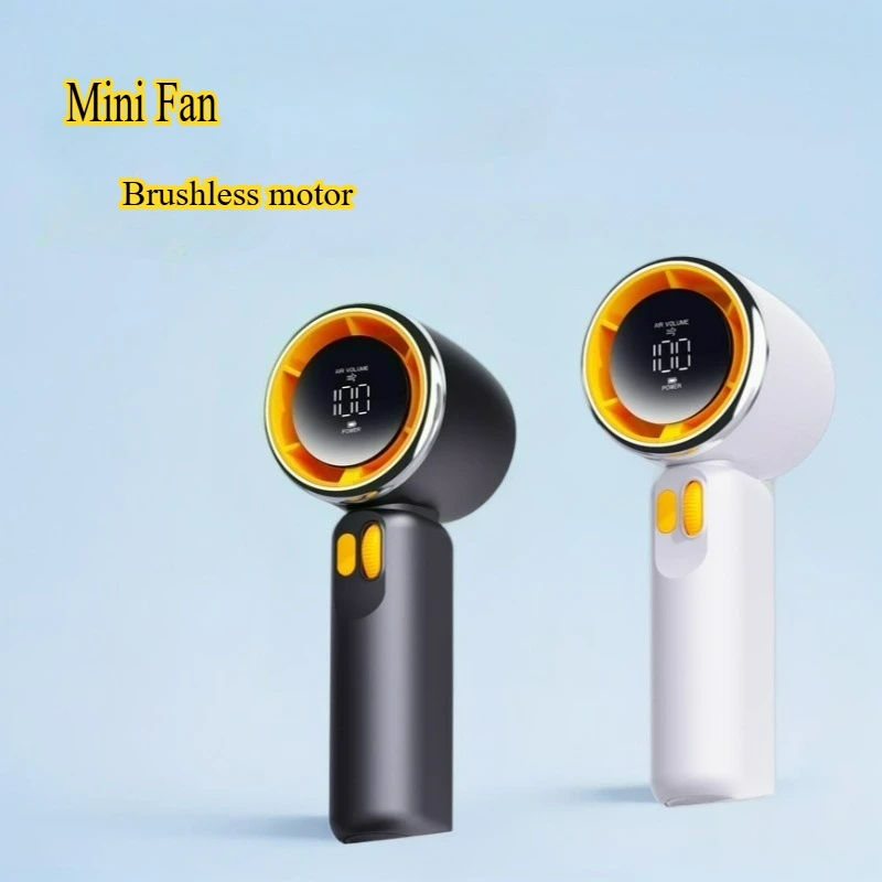 Portable Handheld Mini Fan Rechargeable Strong Wind 100 Speeds Adjustable Electric Fan Digital Display Turbo Fans for Summer