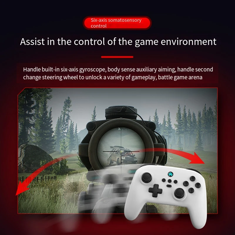Smart-Z02 Gamepad For Bluetooth Hall Joystick Somatosensory Continuous Hair Vibration For Android IOS Switch Gamepad