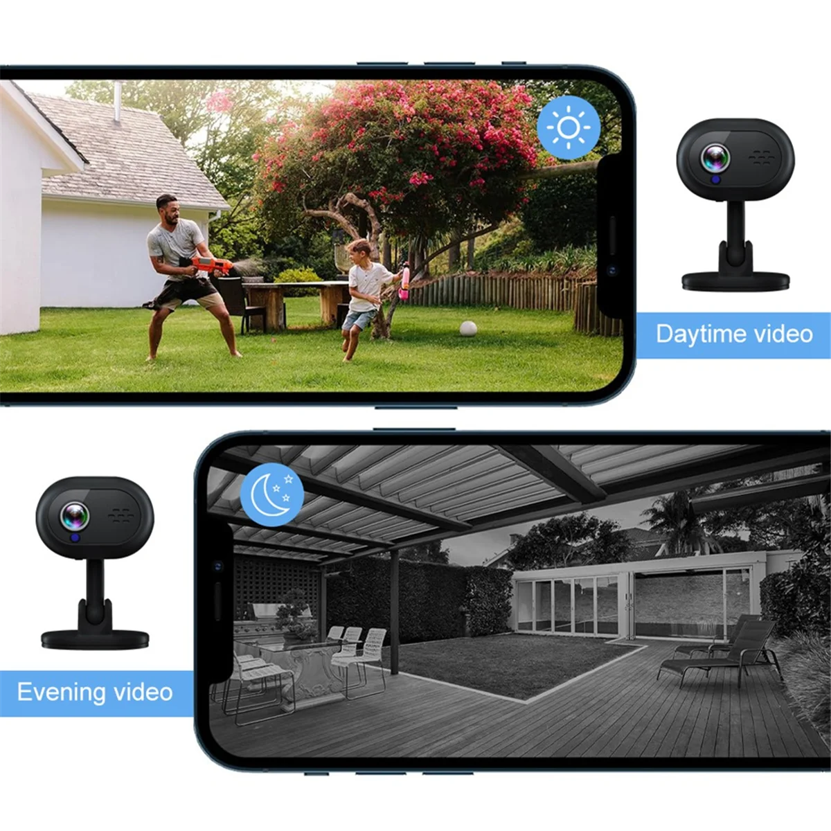 كاميرا IP لاسلكية 1080P للرؤية الليلية كاميرا صوت فيديو مع أجهزة إنذار ذكية، كشف الحركة، اتجاهين #5