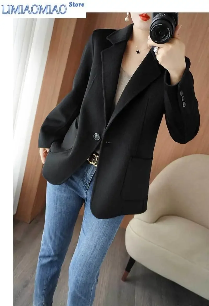 Nuovo autunno inverno giacca di lana abbigliamento da donna cappotti di lana corti slim selvaggio elegante capispalla femminile coreano giacca sportiva spessa femminile