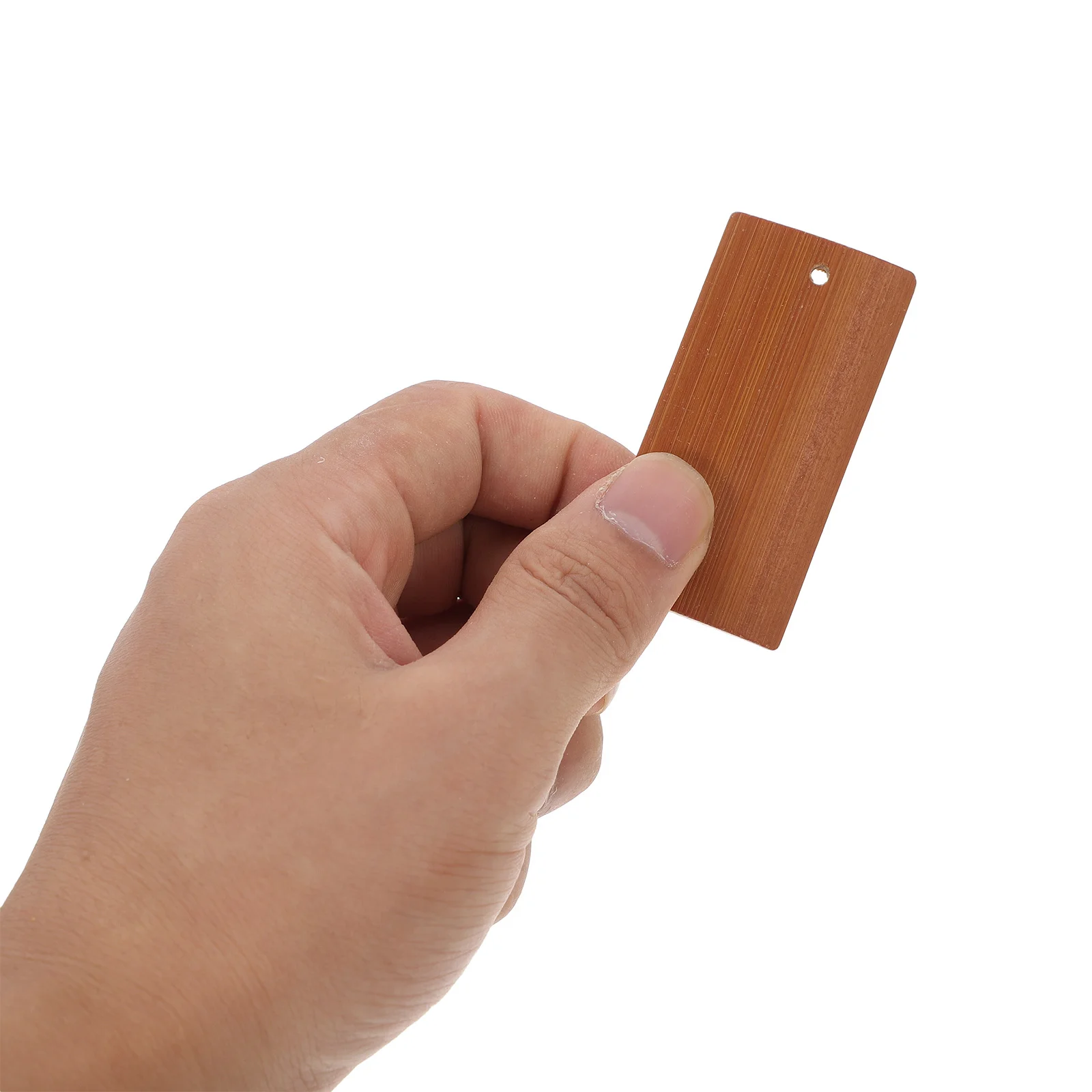 50pcs Bamboo Chip Keychain Pendant 60X30Mm Diy Sculpture Decoration For Bag Car Creative Keyring Jewelry Craft