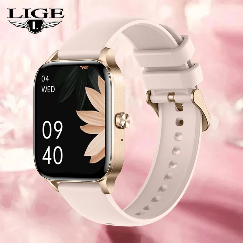 LIGE Fashion Smart Watch Women 1.85” HD Screen Custom Watch Face Women’s Health Monitor Watch Bluetooth Call Sports Smartwatches