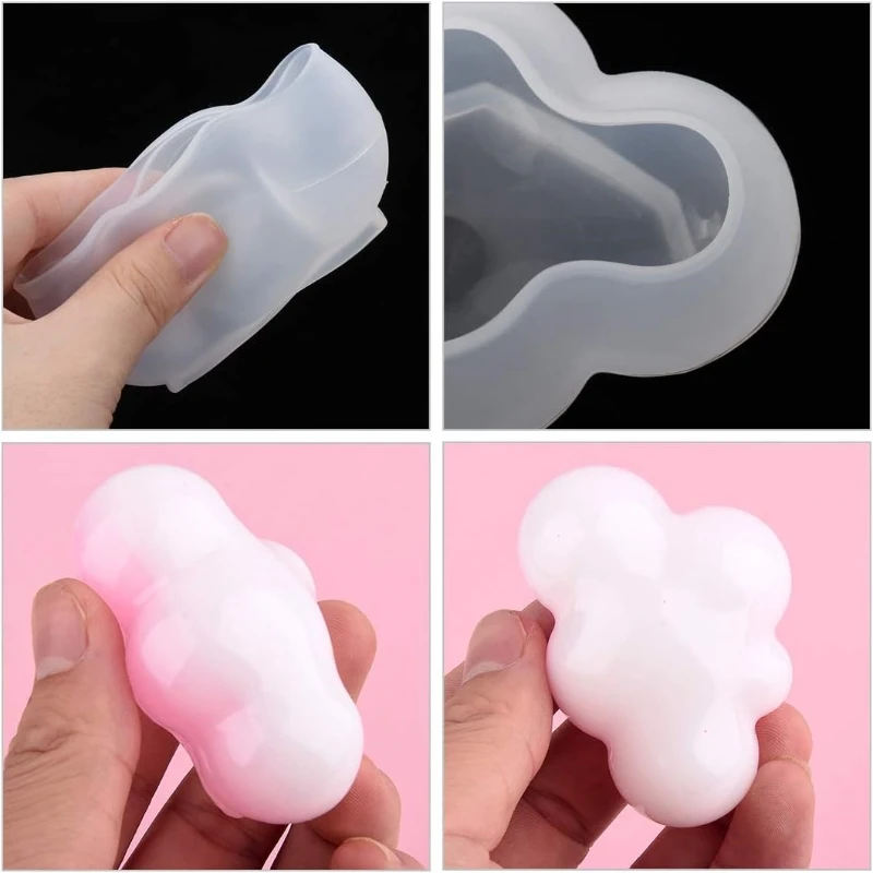 Moule en silicone en résine xy pour les élections, table de réglage de nuage tridimensionnel, bougie nuage mignonne, cristal de nuage bricolage