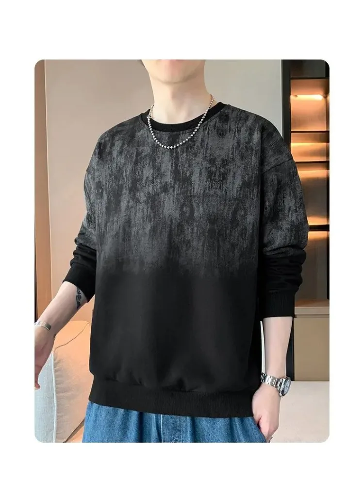 Męska bluza z kapturem na wiosnę i jesień, codzienna bluza wkładana przez głowę z okrągłym dekoltem, koszulka z długim rękawem, bluza męska, odzież sportowa na zewnątrz.