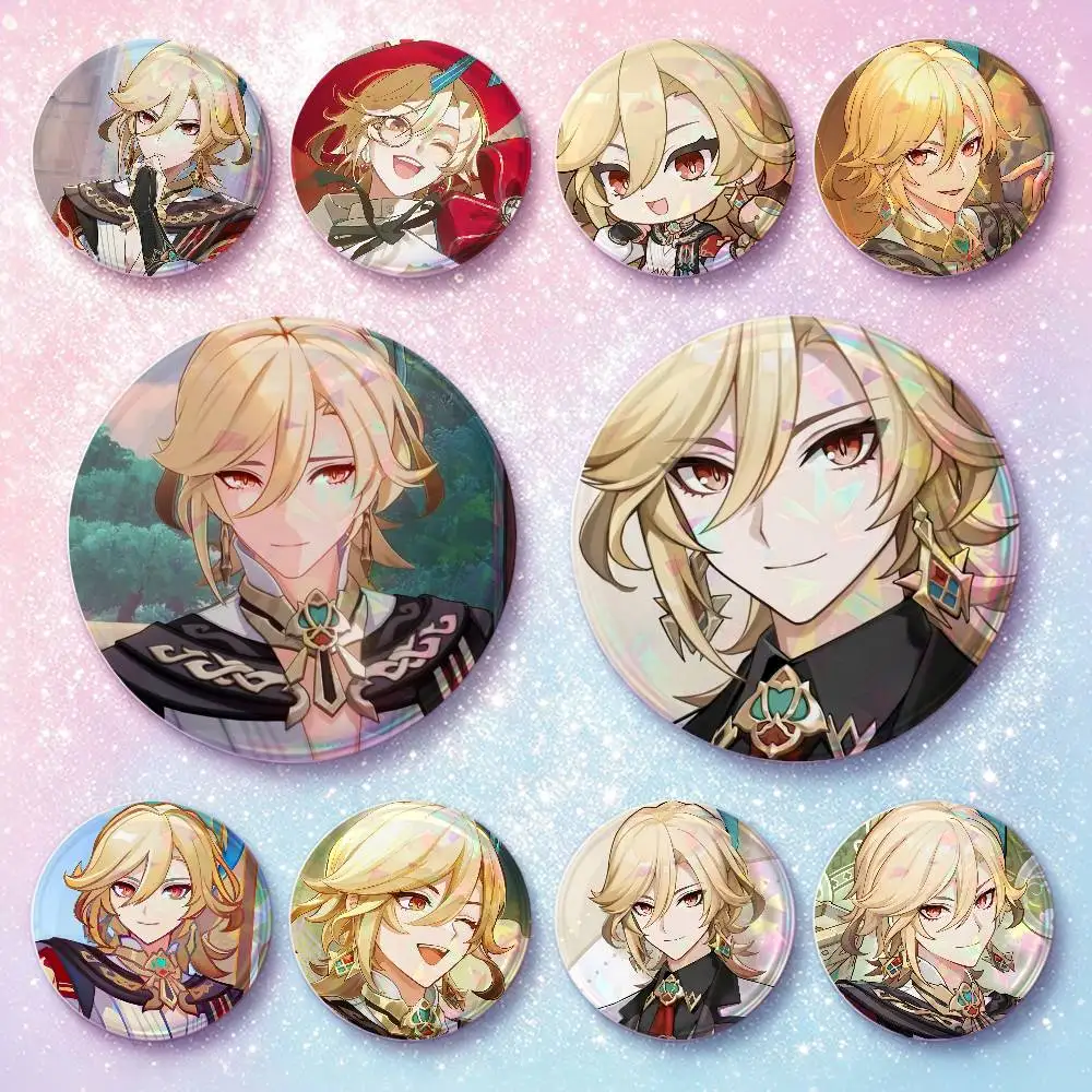 Kaveh Genshin Impact Badges 25 32 44 58 75 Mm Round Cosplay Pin Bag Decor Fans Collect Friends Gifts Brooch Souvenir