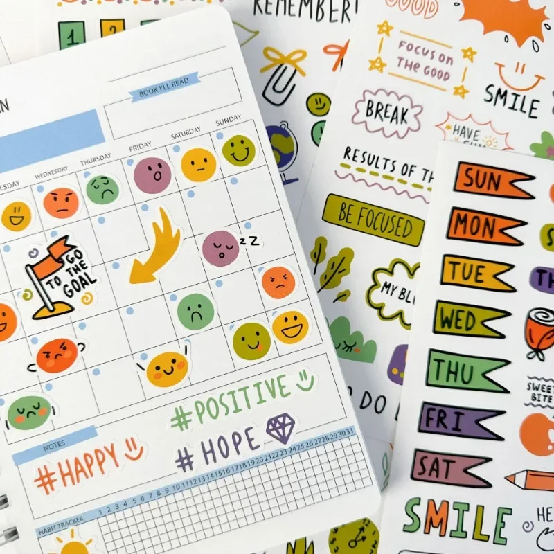 240pcs scrapbook to-do list plan cartoon style graffiti stickers mobile diary computer stickers toys