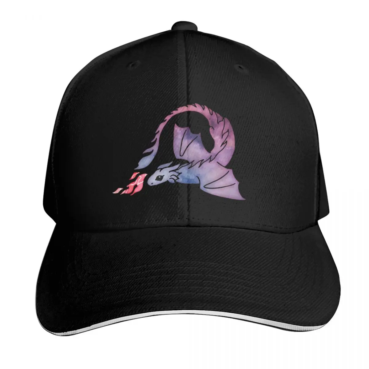 Dragon fire pink & purple Baseball Cap Cotton Twill Breathable Contrast Two Tone Brim Snapback Flat Bill