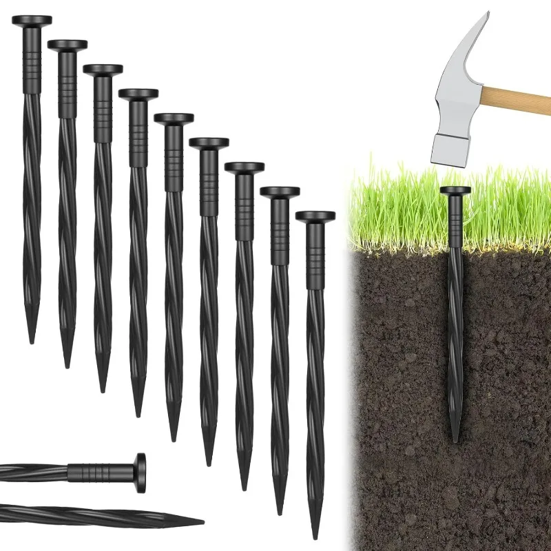Plastic Edge Nail Landscape Anchor Fixed Nail Spiral Edge Pile Lawn Gardening Grass Stone Partition Nail Plant Anchoring Pegs