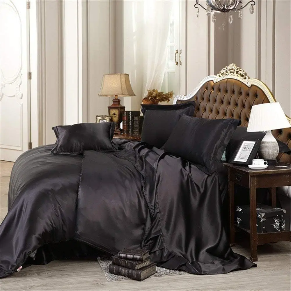 

Luxury 7 Piece Satin 500 GSM Comorter Set (Comorter + lat Sheet + itted Sheet + 4 Pillow Cases) 18-inch Deep ket, Comort Bedding