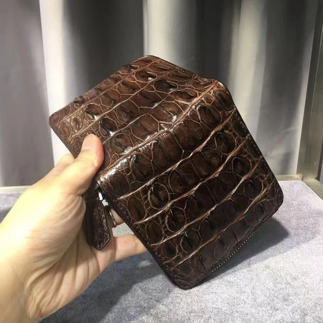 2026 New Fashion Business Men's Wallets Crocodile Genuine Leather Short Organizer Wallet Men Brand Luxury Card Holder Coin Purse