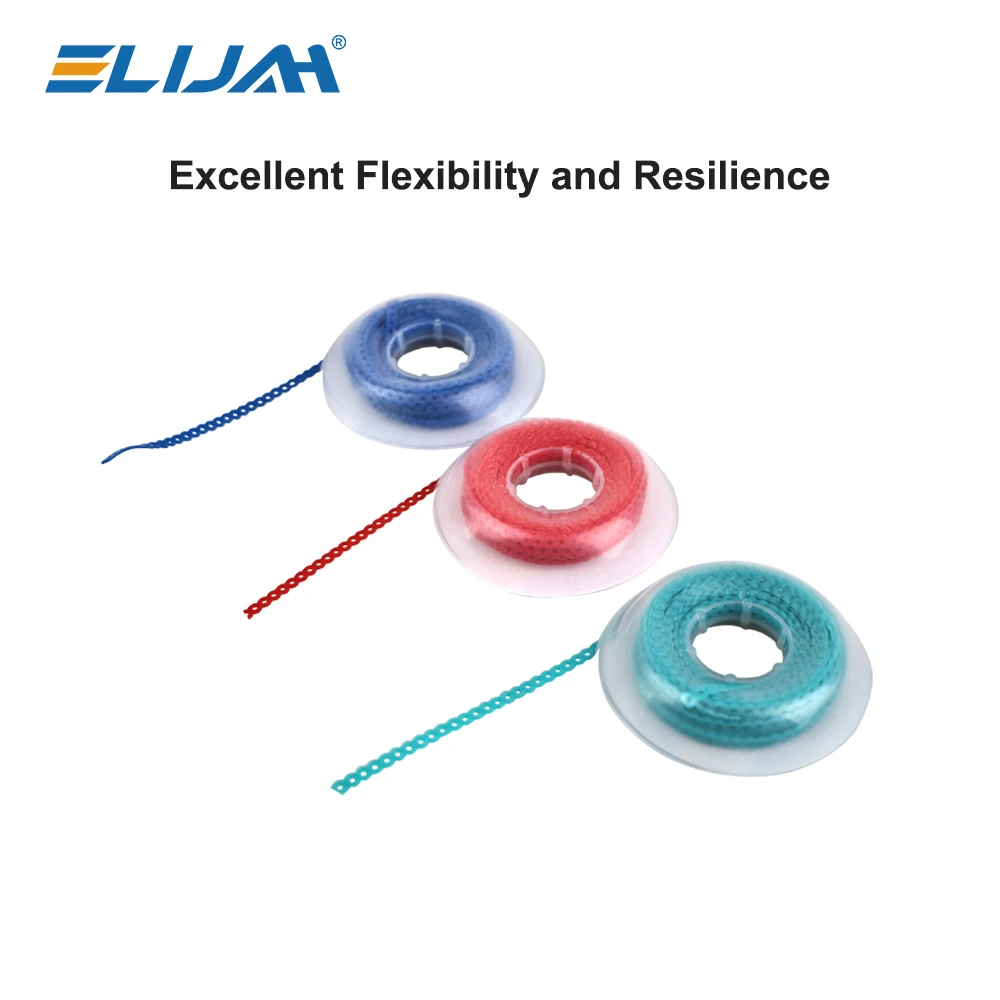 ELIJAH 15 Feet/Roll Dental Orthodontic Elastic Ultra Power Chain Rubber Band Continuous Type 4.57m/Roll Dental Power Chain