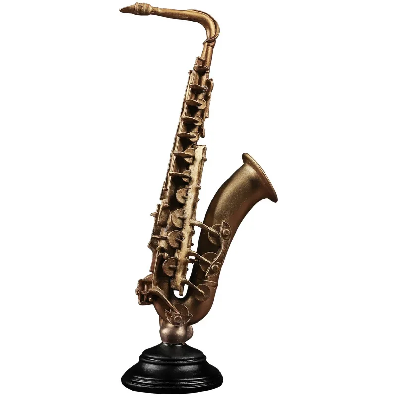 Retro gold violin musical instrument creative home decoration model concert window display stand European layout props