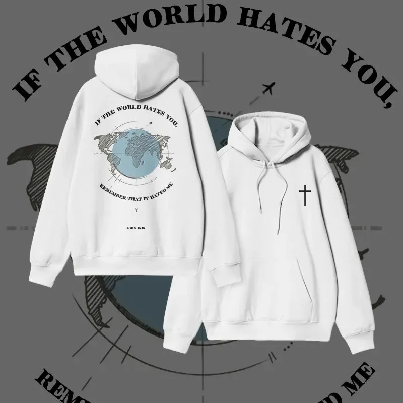 خريف وشتاء 2025 للجنسين 100% قطن إذا كان العالم يكرهك، تذكر أنني أن أجرو أولاً طباعة كاجوال هوديي #2