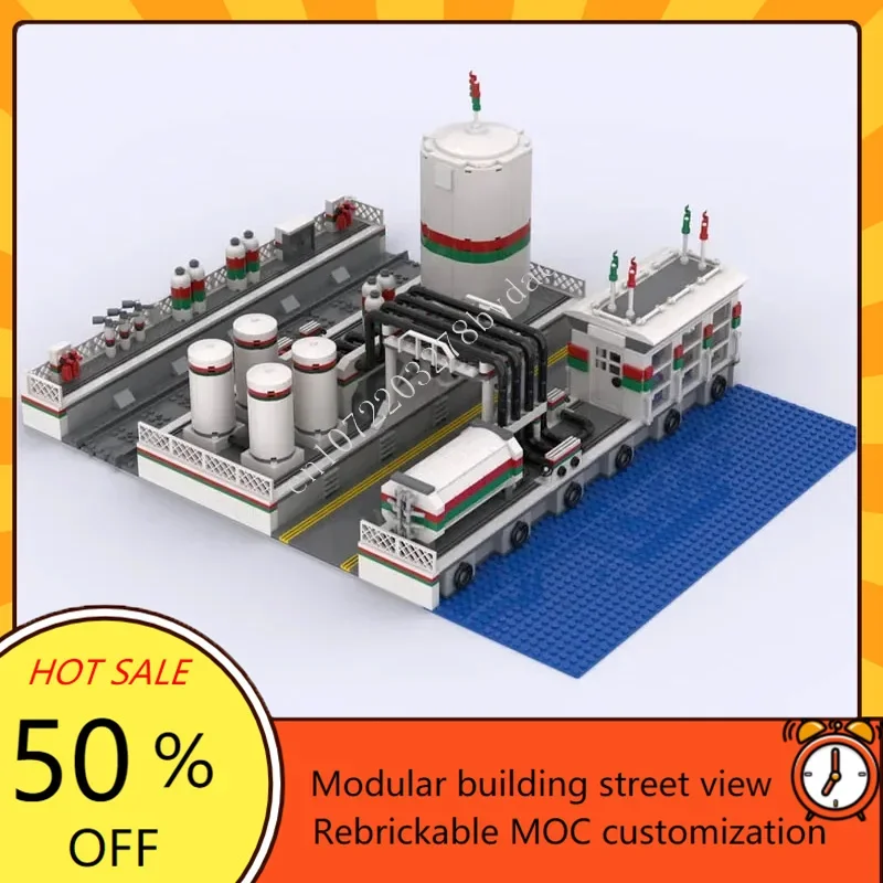 1840PCS Octan terminal Modular MOC Creative street view Model Building Blocks Architecture DIY Education Assembly Model Toy Gift