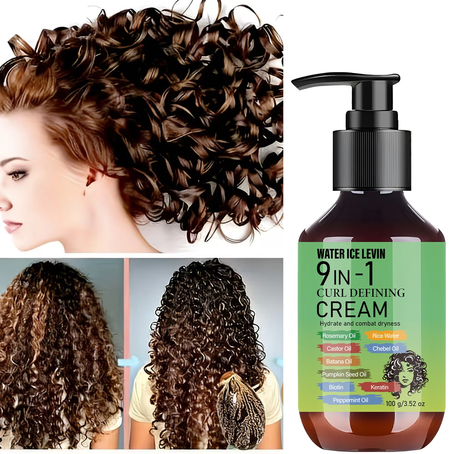 Curl Defining Cream with Rosemary & Castor Oil, Biotin & Keratin for Smooth Hydrated Curls view 3