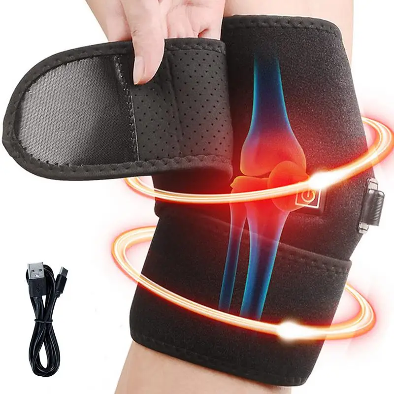 Knee Heating Pad USB Powered Heat Wrap For Knee 3 Heat Levels Knee Heater Warmers With Mesh Pocket For Mother Father Friends