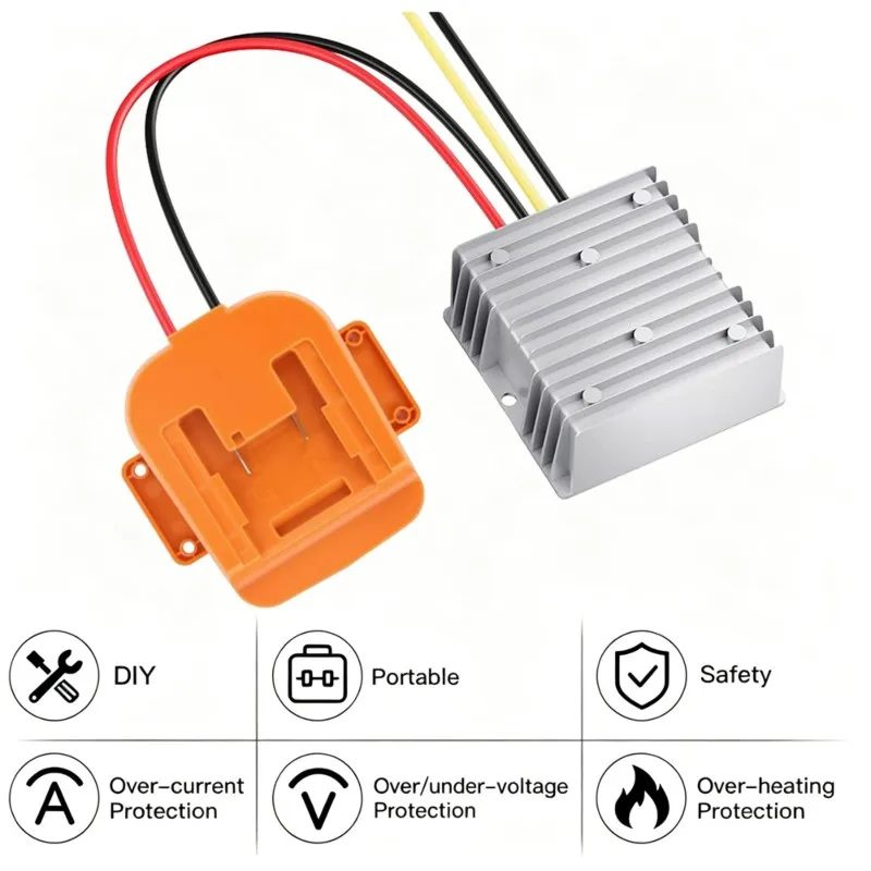 15A 180W 18V-12V Step-Down Converter Buck Converter For Einhell Battery Power Wheel Battery Adapter 18V-12V Inverter