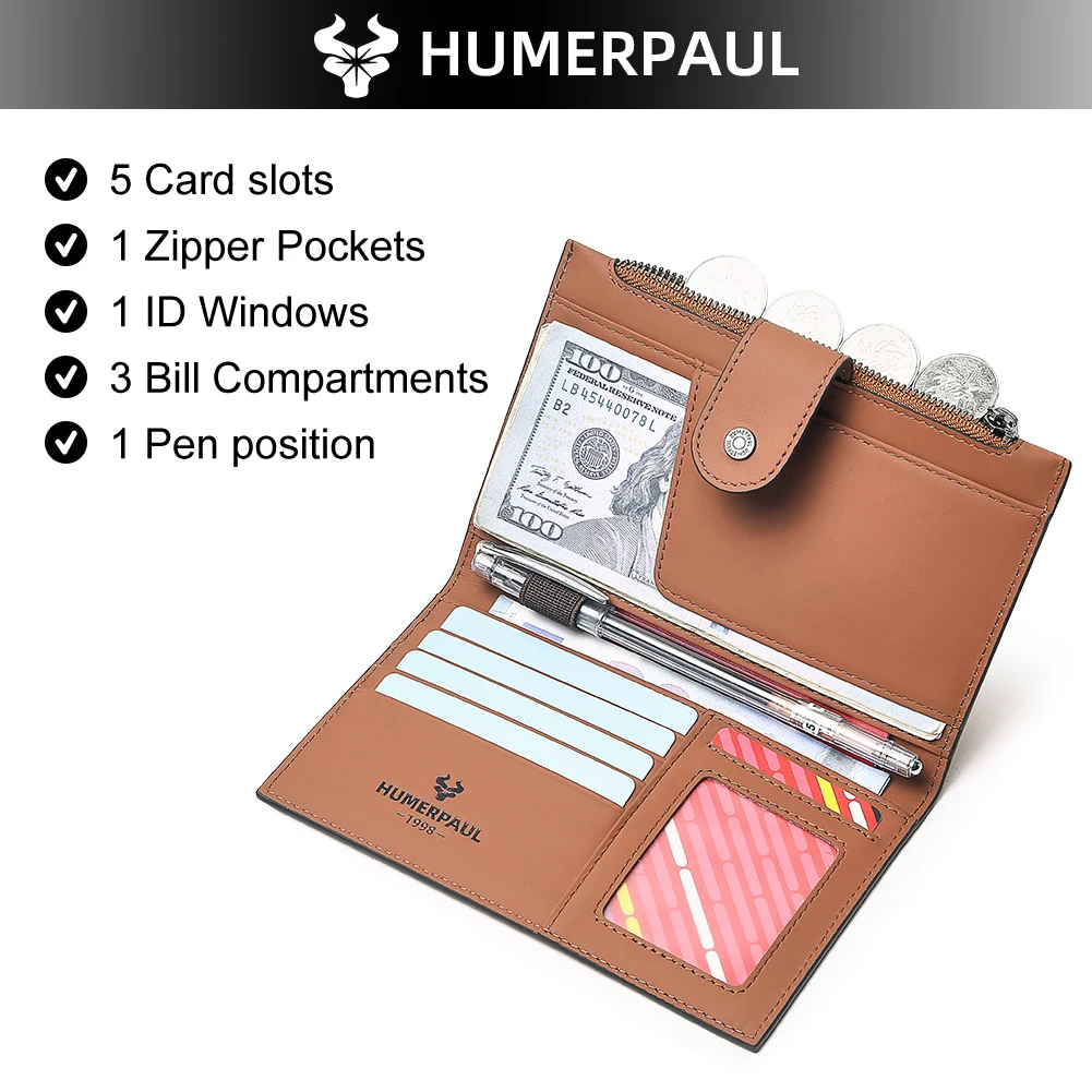 ที่ใส่บัตร RFID หนังแท้, กระเป๋าสตางค์หนังสือเดินทางท่องเที่ยวสําหรับผู้ชายและผู้หญิง, กระเป๋าใส่เหรียญหรูหรา, กระเป๋าเงินผู้ถือเงินสด unisex