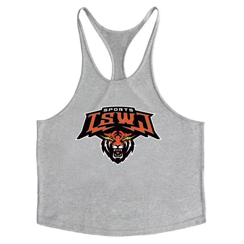 2025 New Men's Tiger Graphic Stringer Vest - Loose Casual I-Shaped Sleeveless Tank for Bodybuilding, Fitness Training & Sports