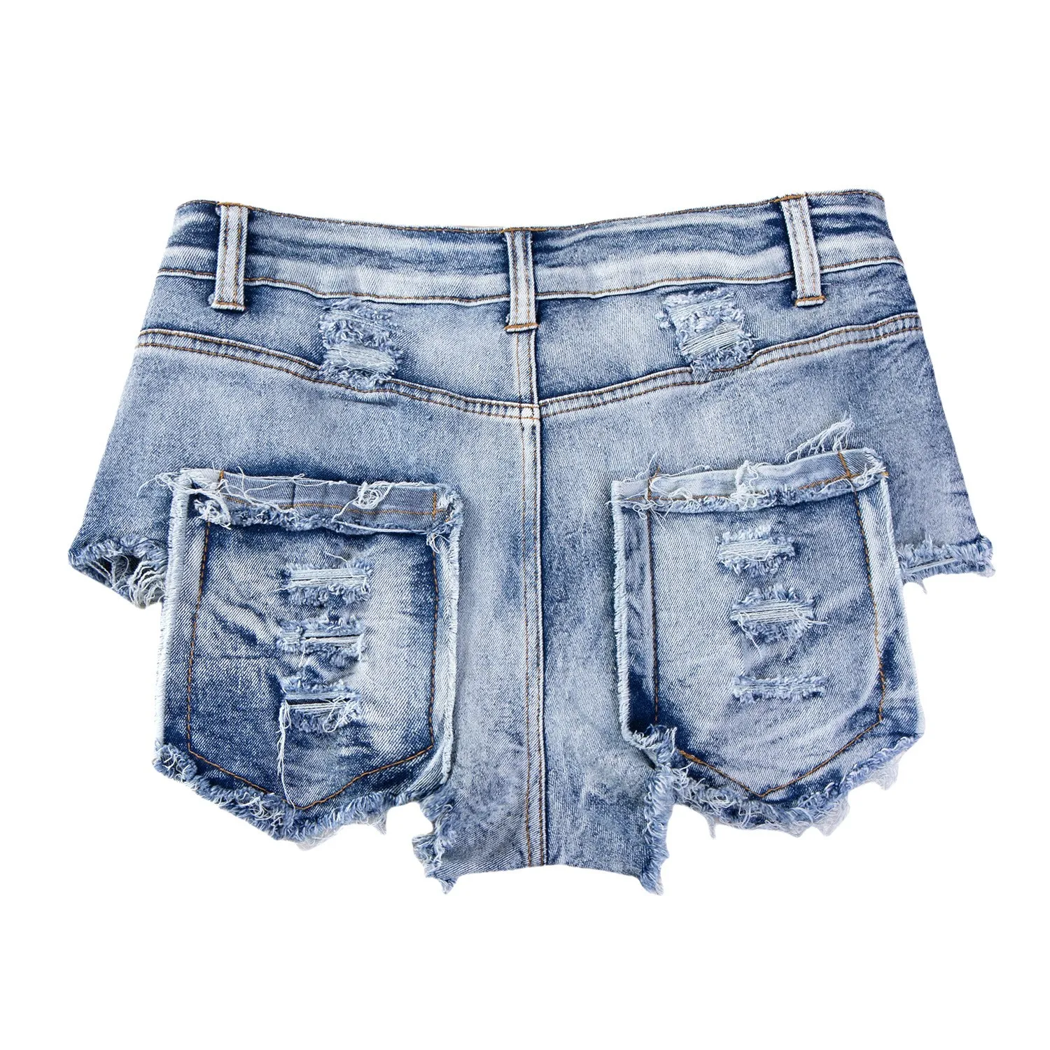 Raw Hem Shorts High Waist Straight Leg American European Style with Distressed Regular Thickness Spring Sexy Women Shorts
