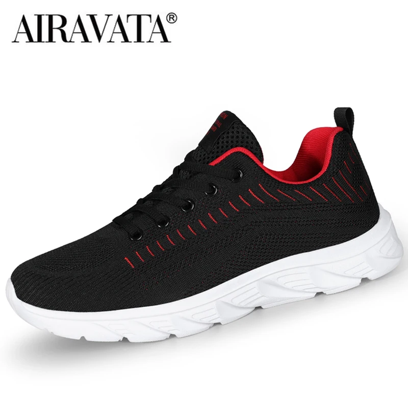 Męskie modne sznurowane dzianinowe trampki Casual Outdoor Athletic Running Walking Gym Shoes