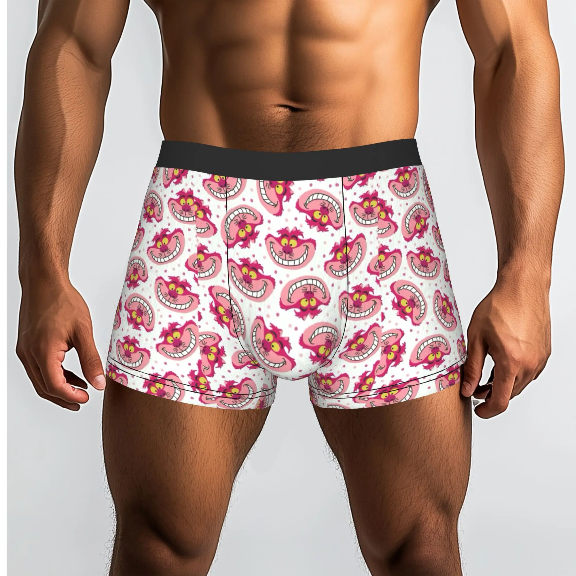 Custom C-Cheshire Anime Cat Boxers Shorts Mens  Briefs Underwear Funny Underpants
