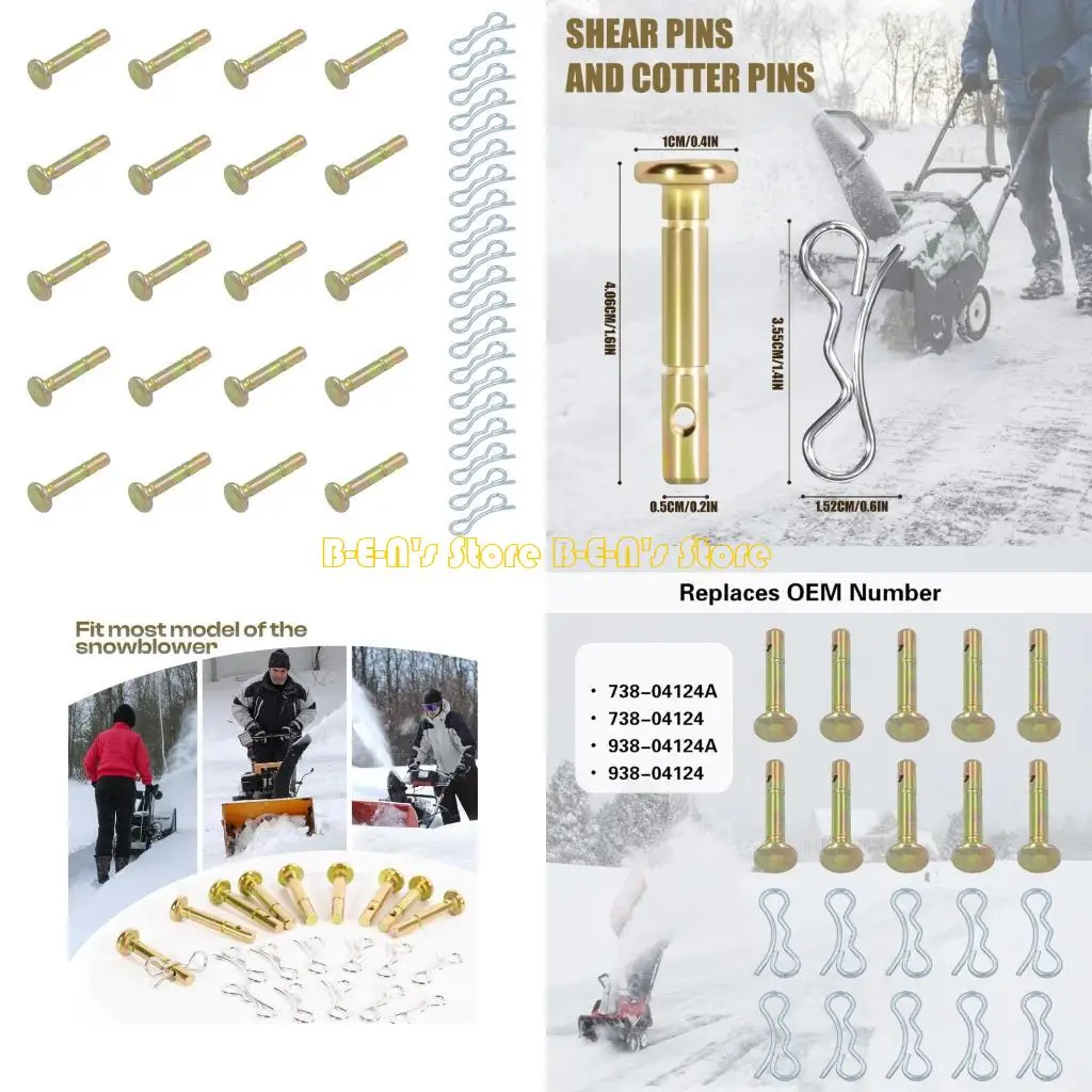 

Y1AD Набор из 20 пар срезных и шплинтов, подходящих для различных машин. Сменные компоненты из цинкового сплава, 1/4 дюйма 5