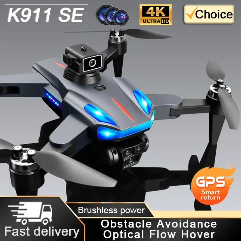 K911SE nowy dron quadcopter z potrójną kamerą 4K ESC 5G Wifi GPS bezszczotkowy moc unikanie przeszkód przepływ optyczny składany dron