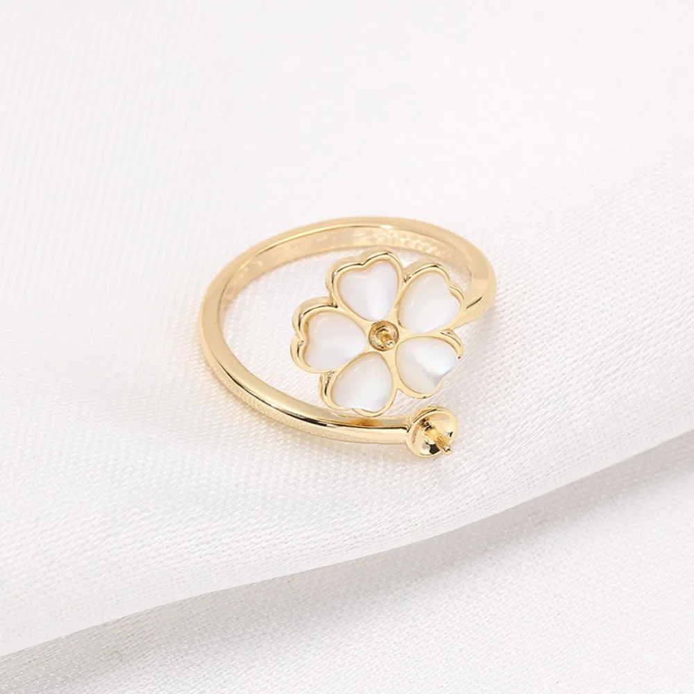 

5pcs Adjustable Gold Plated Pearl Ring Settings Findings & Accessories-for Jewelry Making Bulk Wholesale Craft Supplies 5-8mm