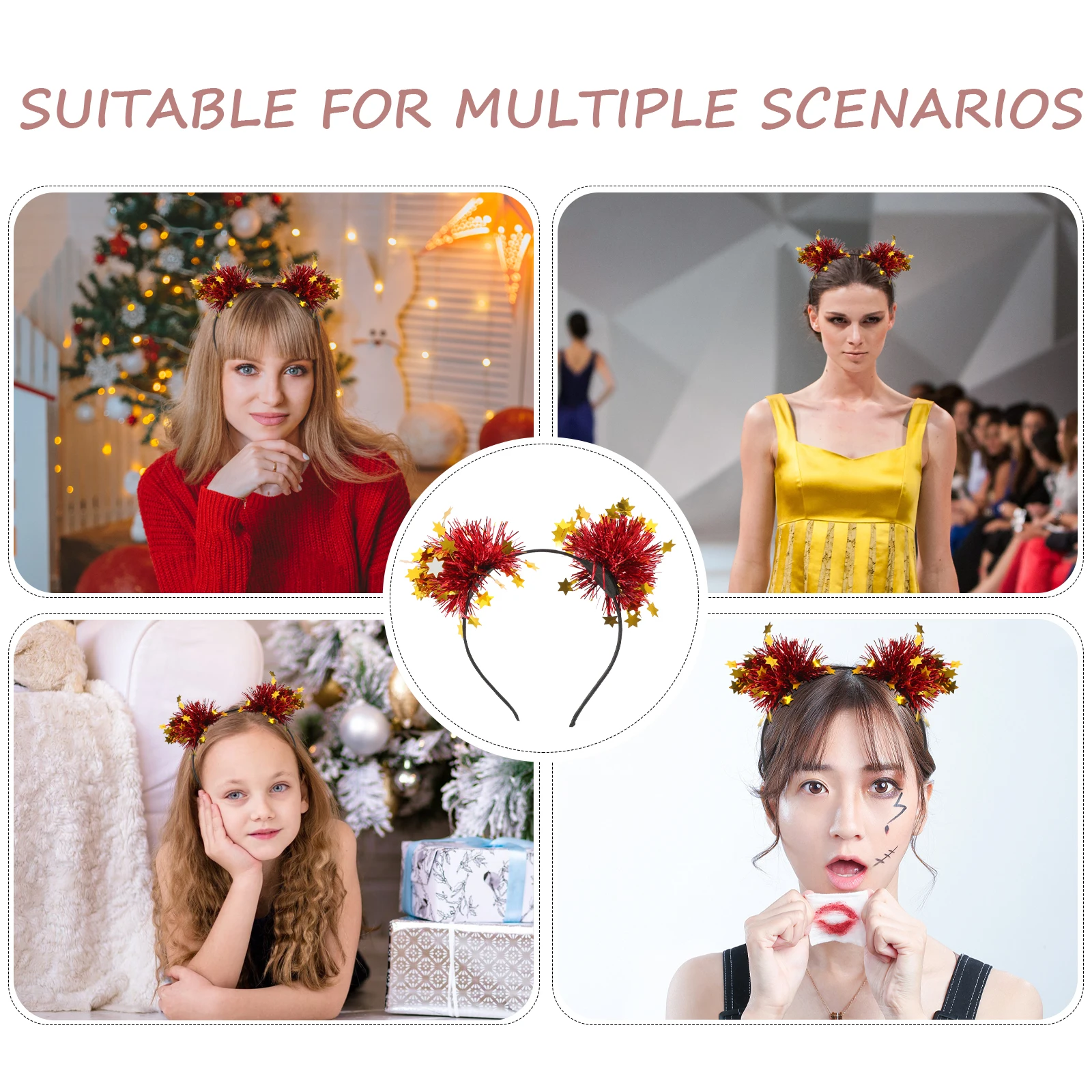 

4 шт. повязка на голову для женщин, повязка на голову со звездами, блестящие пластиковые блестки, модные аксессуары для волос для девочек, вечерние, свадебные, фотосессии