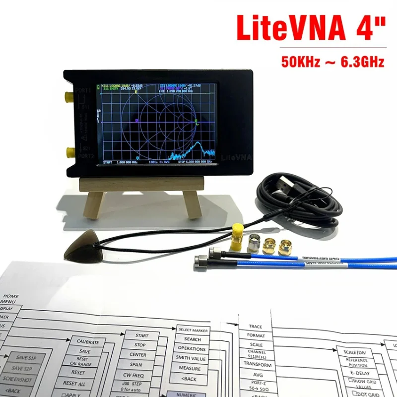 

Новый -64 50 кГц ~ 6,3 ГГц LiteVNA 3,95-дюймовый экран HF VHF UHF Антенный анализатор Обновление NanoVNA