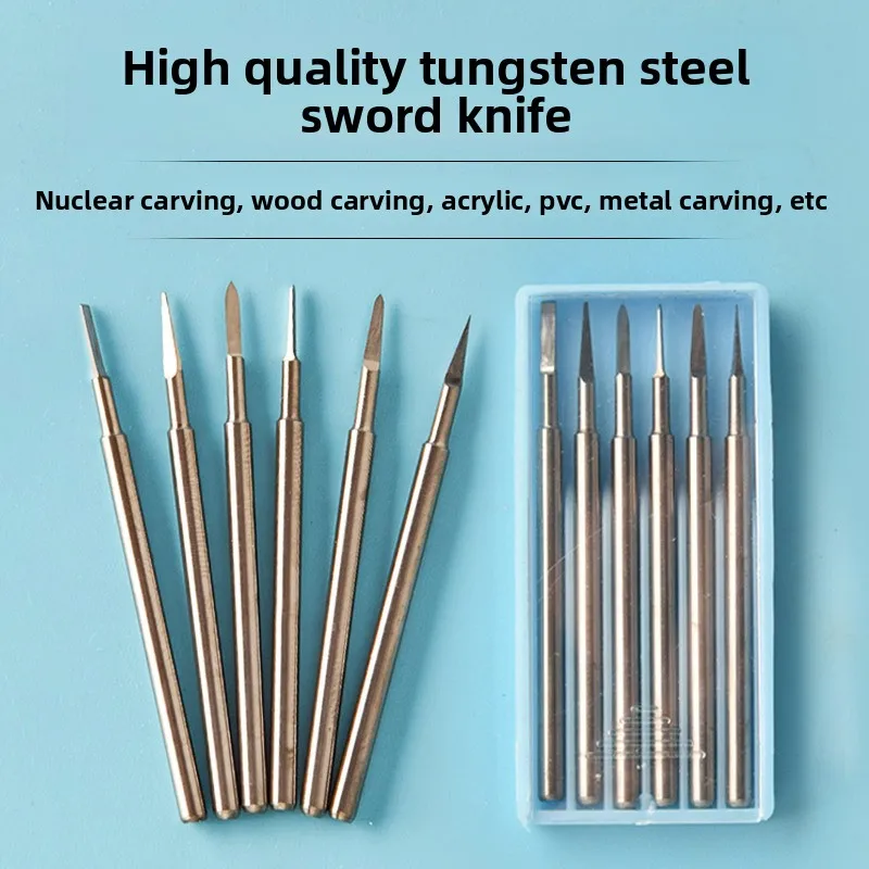 Tungsten Steel Electric Carving Kit Mini Drill Grinder Punch Tool Walnut Pit Hardwood Craft Sculpting DIY Jewelry Hand Tool