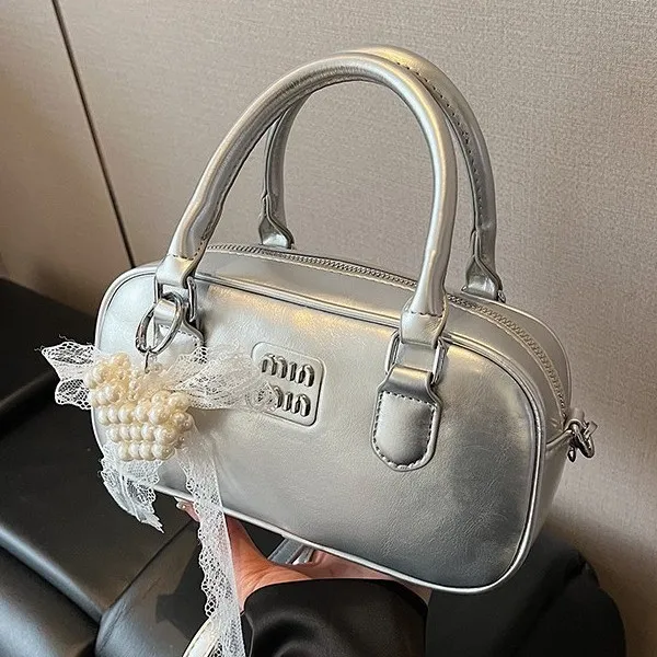 

2025 New! YUEZI Fashionable Bowling Bag for Women - Stylish Shoulder & Crossbody Handbag, Trendy & Versatile