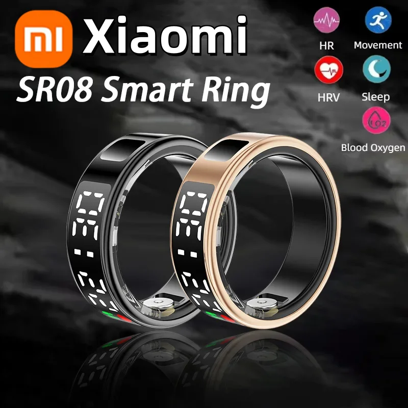 Xiaomi SR08 Smart Ring LED Display Bildschirm Männer Frauen Herzfrequenz Blut Sauerstoff Überwachung Multi Sport Modi IP68 5ATM Wasserdicht