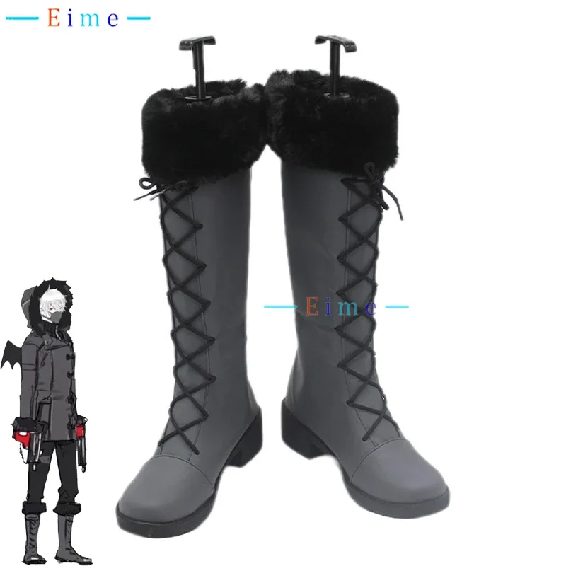 Vtuber Kuzuha Winter Boots Cosplay Shoes Game Cosplay Props Halloween Carnival Party PU Leather Shoes Big Size Custom Made
