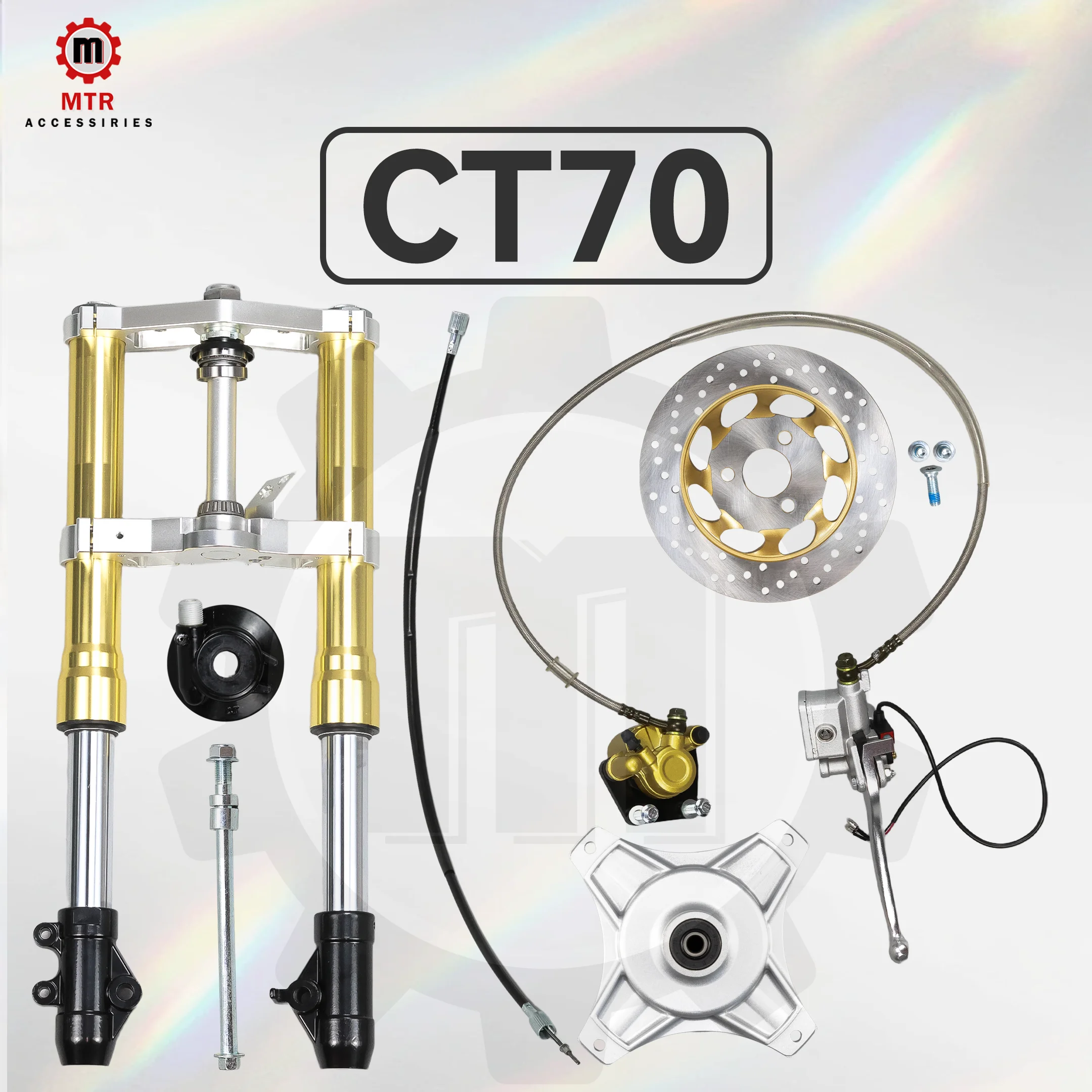 

Комплект амортизаторов 600 мм CT70 Передняя вилка с комплектом дисковых тормозов Регулируемые детали DAX CT70